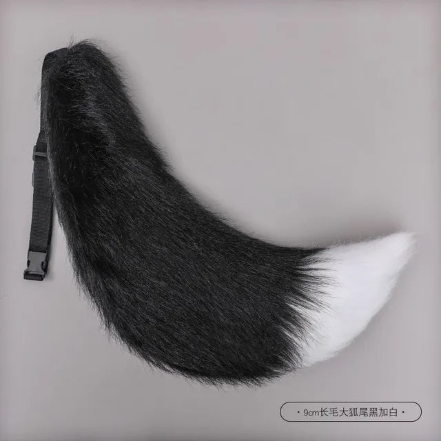 Adjustable Faux Fur Fox Tail Belt Canine Fursona Tail RoboRender