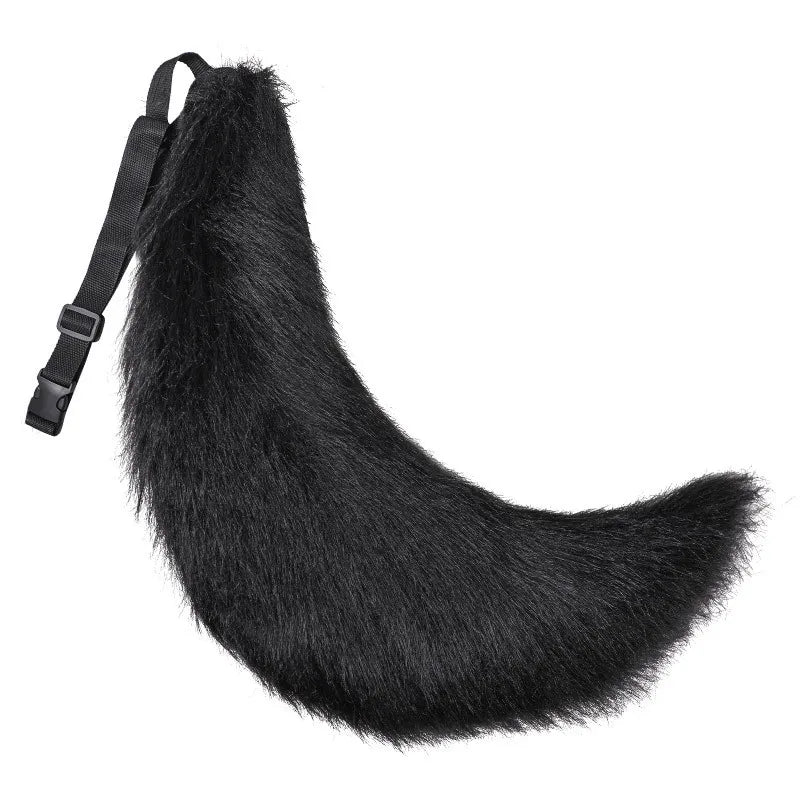 Adjustable Faux Fur Fox Tail Belt Canine Fursona Tail RoboRender