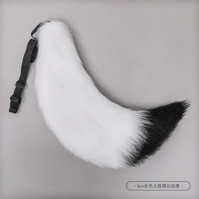 Adjustable Faux Fur Fox Tail Belt Canine Fursona Tail RoboRender