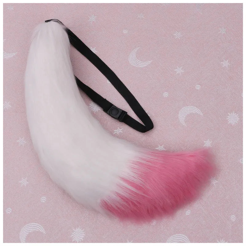 Adjustable Faux Fur Fox Tail Belt Canine Fursona Tail RoboRender