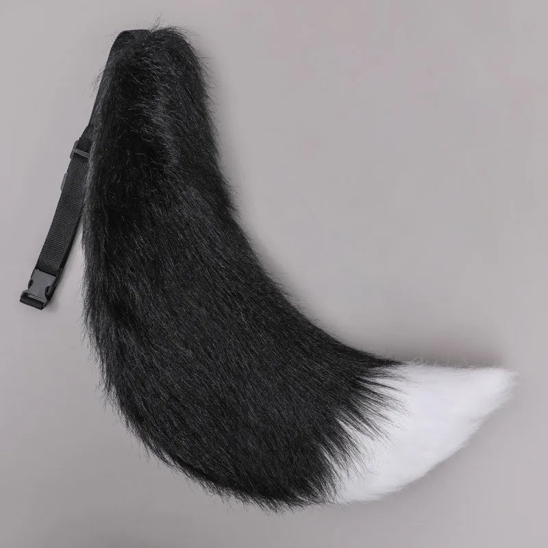Adjustable Faux Fur Fox Tail Belt Canine Fursona Tail RoboRender