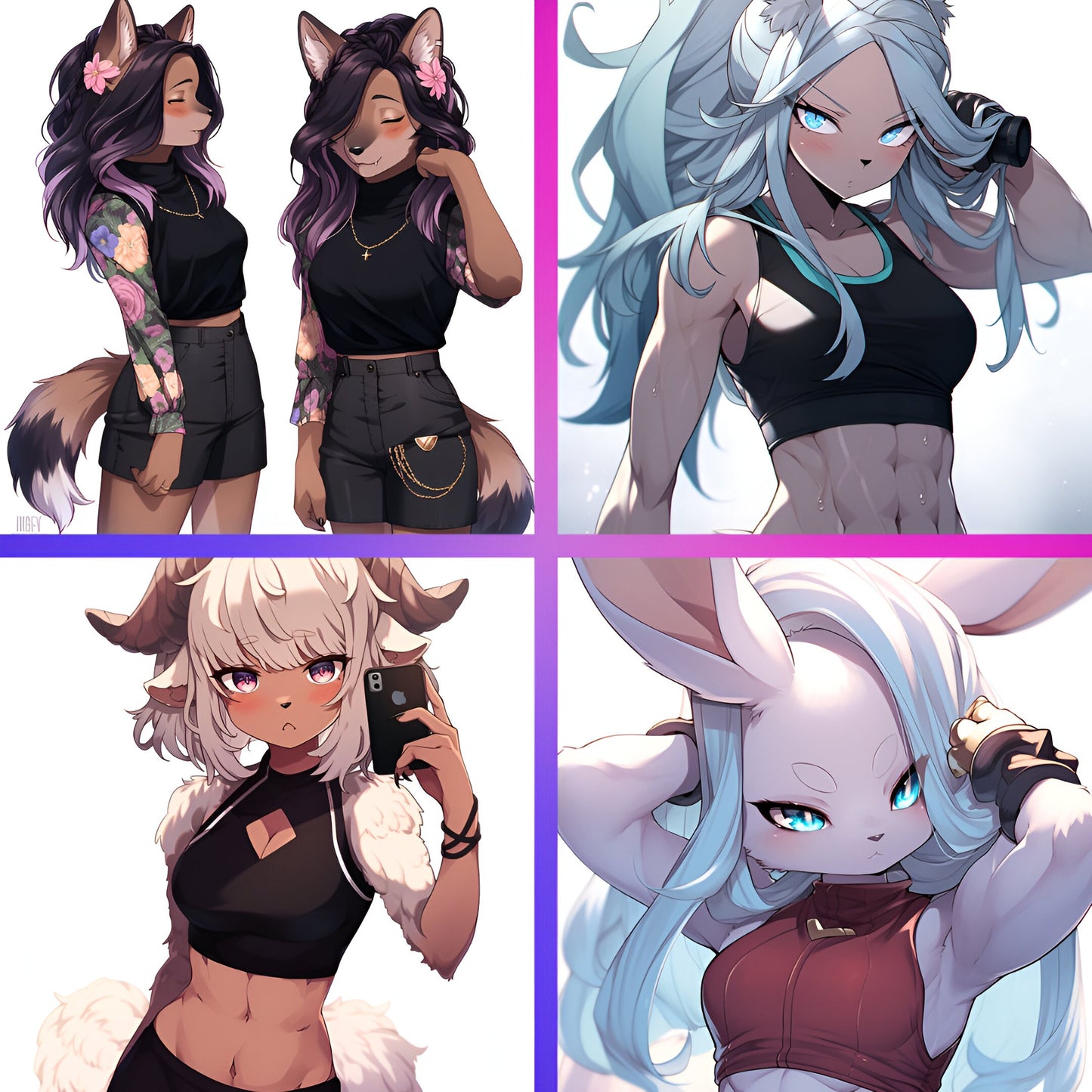 Custom Fursona Original Character: Custom Furry Art, Furry Art Commission, Fursona Commission, Furry Fandom Feral Anthro with Background HD My Store