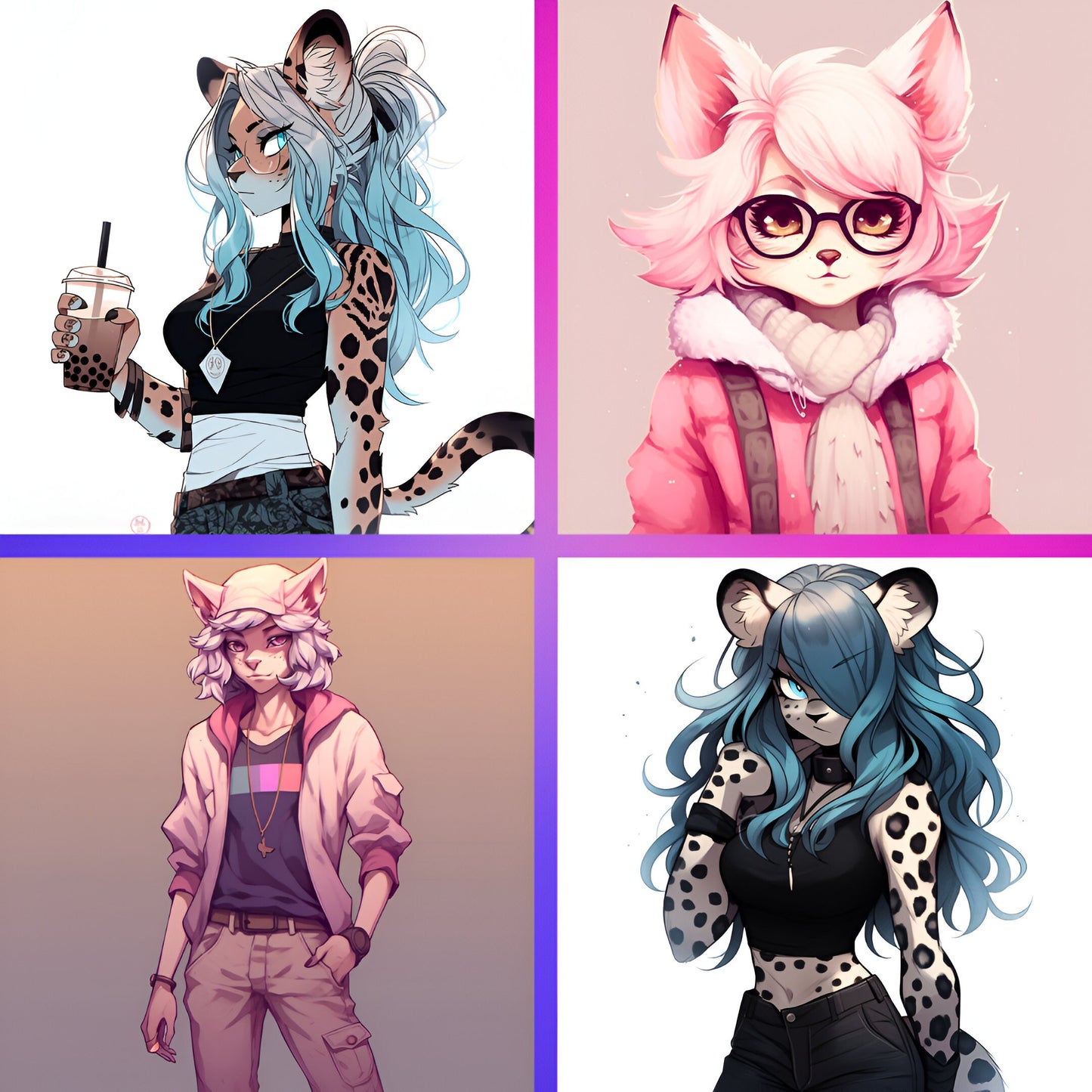 Custom Fursona Original Character: Custom Furry Art, Furry Art Commission, Fursona Commission, Furry Fandom Feral Anthro with Background HD My Store
