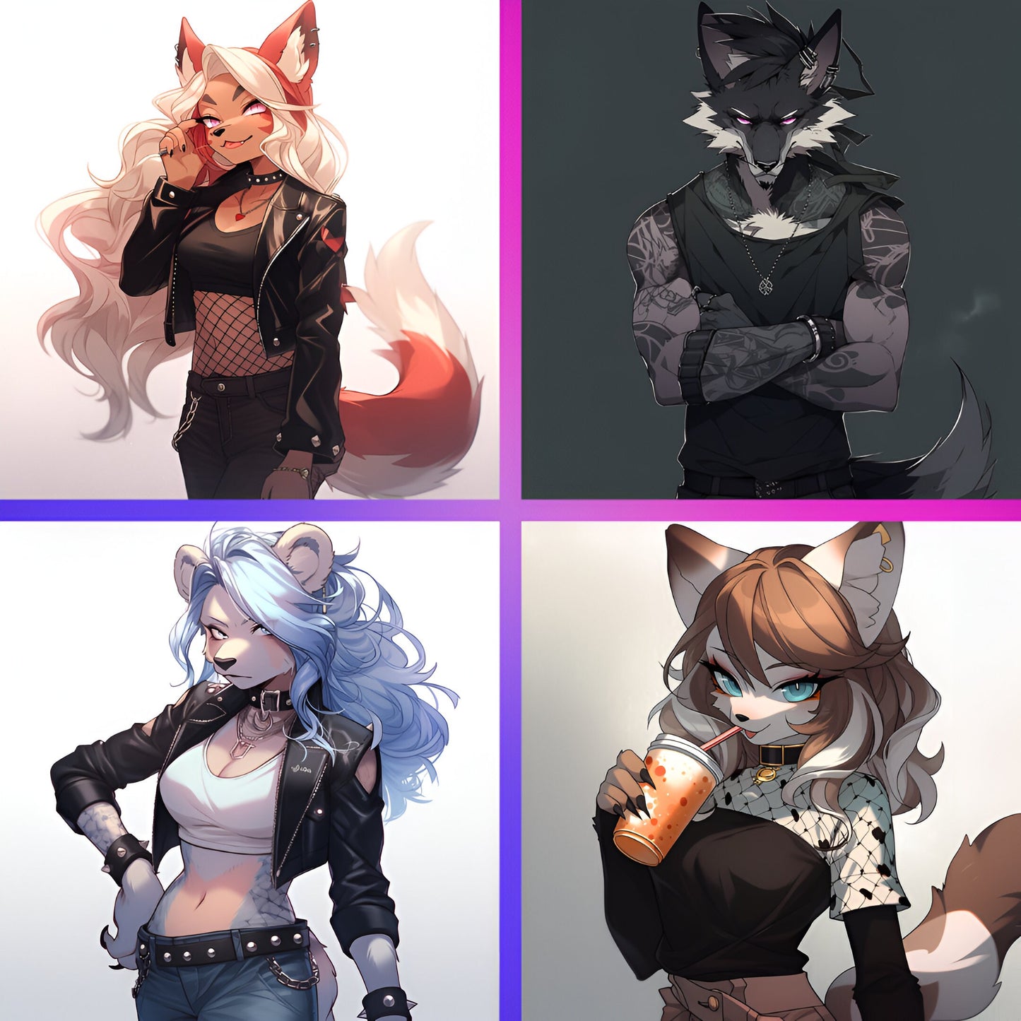 Custom Fursona Original Character: Custom Furry Art, Furry Art Commission, Fursona Commission, Furry Fandom Feral Anthro with Background HD My Store