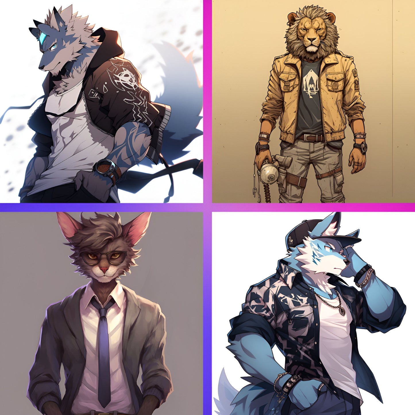 Custom Fursona Original Character: Custom Furry Art, Furry Art Commission, Fursona Commission, Furry Fandom Feral Anthro with Background HD My Store