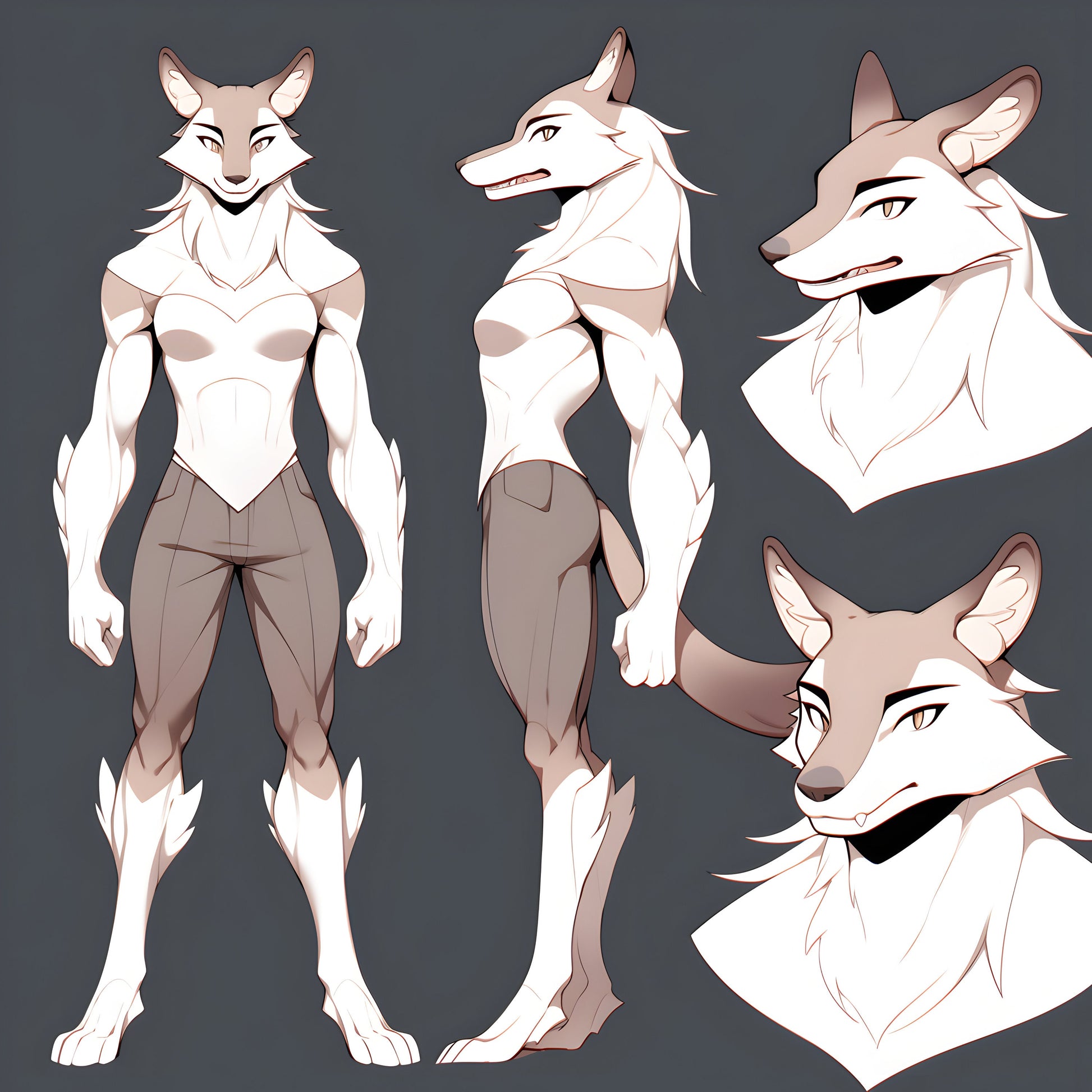 Fit Deer Fursona Base No Antlers: Female Fursona Doe Deer Furry Base Adopt White Color Coded Transparent PNG Template HD Line Art My Store