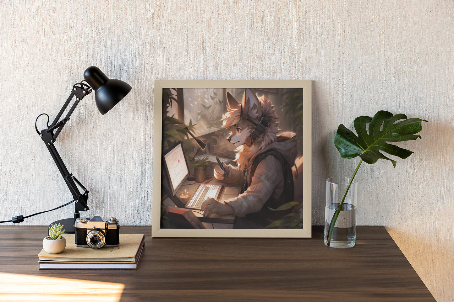 Furry Art Print: Fursona Study Digital Print Furry Art Piece Anthro Home Decor Furry Wall Art Decor for Study Room Computer Homewarming Gift My Store