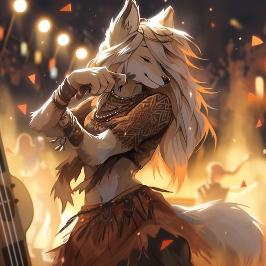 Furry Art Print: Fursona Dancing Print Furry Art Piece Anthro Home Decor Furry Wall Art Decor Colorful Fursona Dance Music Homewarming Gift My Store