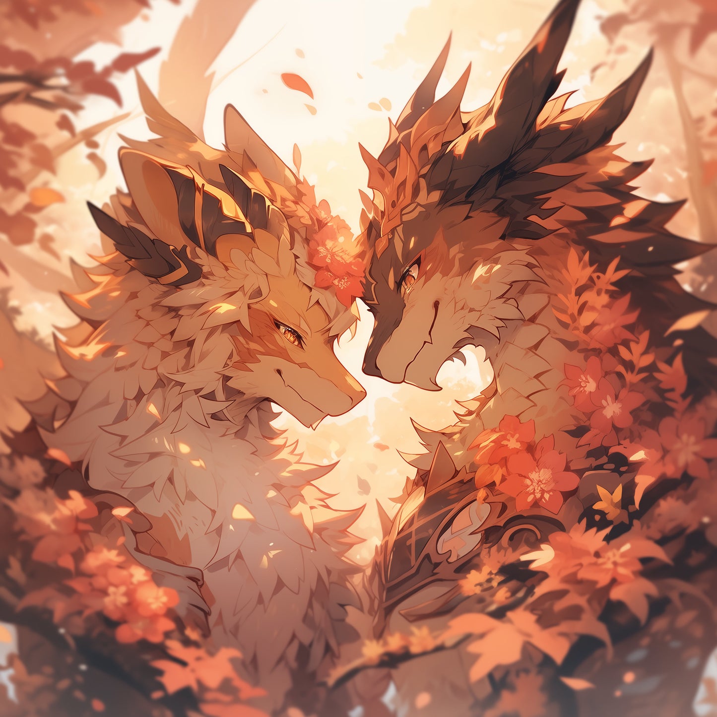 Furry Couple Commission | Digital Painting | Masterpiece Couple Fursona Commission | Fursona Gift for Furry Lovers Fluffy Couple Commission My Store