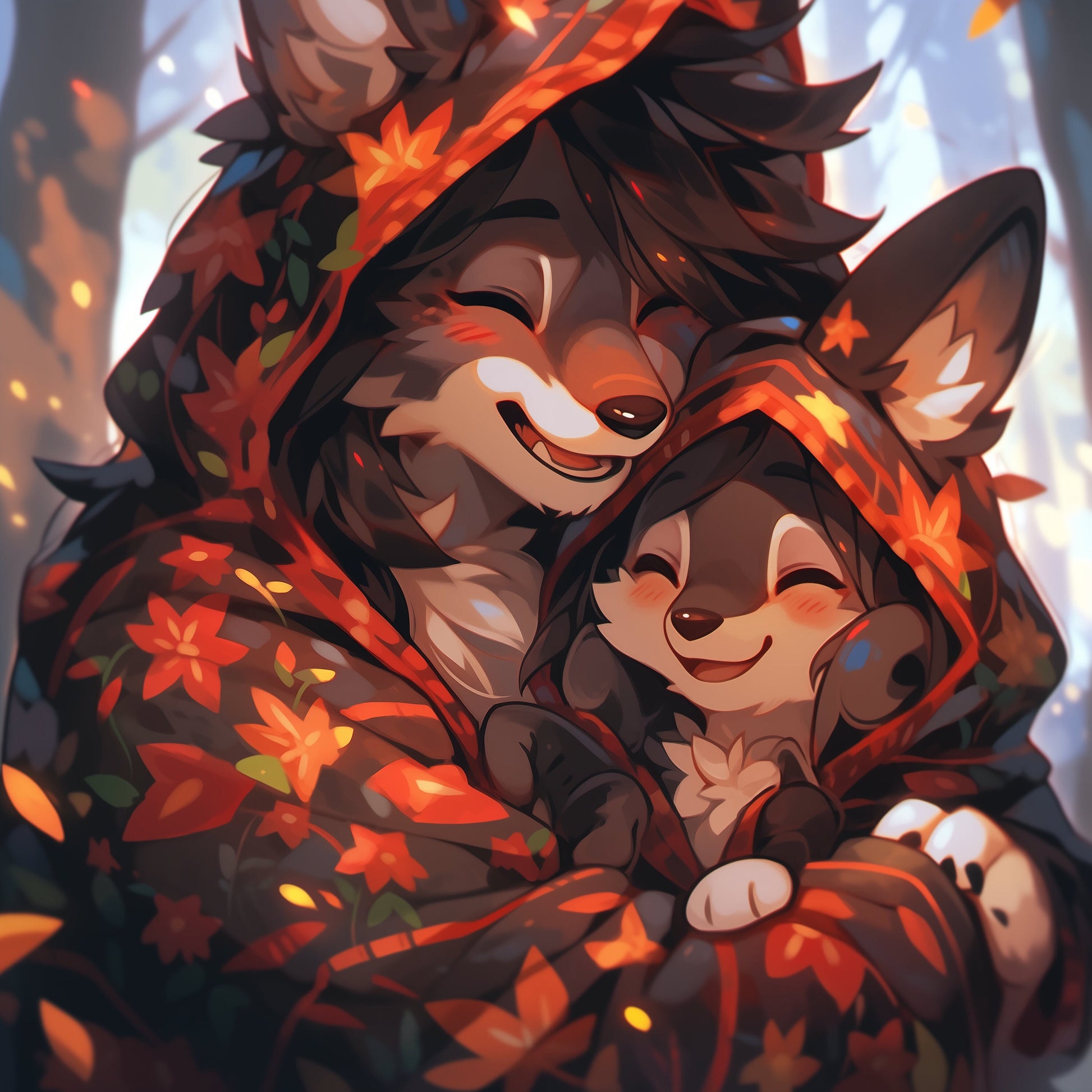 Furry Couple Commission | Digital Painting | Masterpiece Couple Fursona Commission | Fursona Gift for Furry Lovers Fluffy Couple Commission My Store