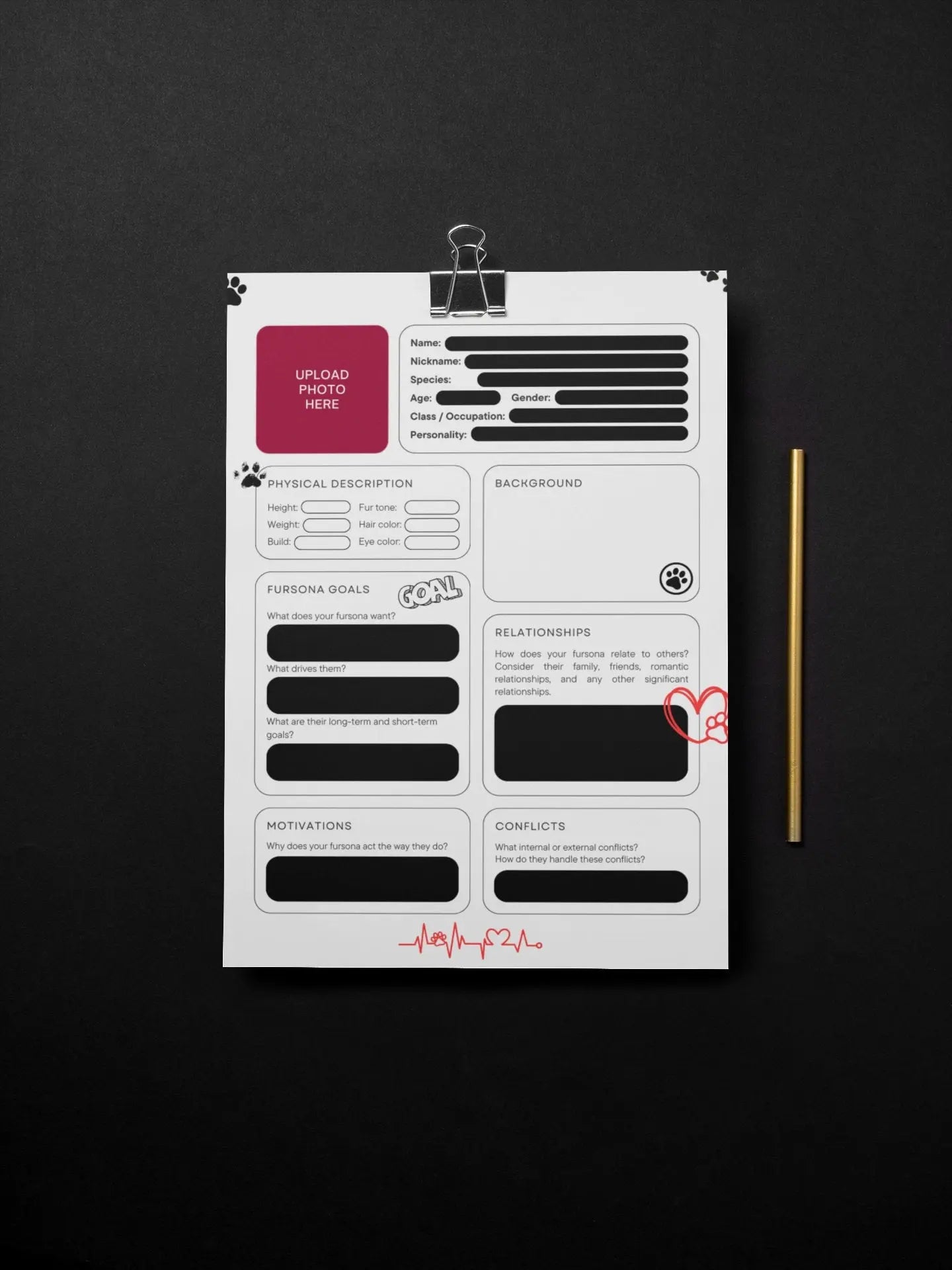 Furry Character Sheet | ULTIMATE Furry Character Cheat Sheet | Create High Quality Fursona | Fursona Character Template | Fursona Blueprint My Store