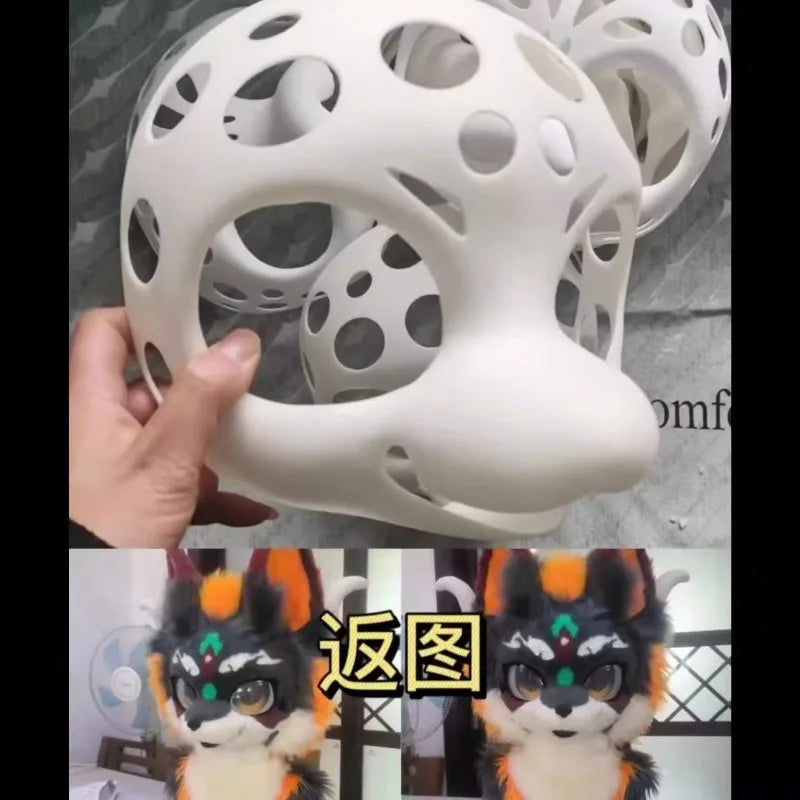 Premium 3D Skull for Feline/Canine Fursuit Heads with Short Snout RoboRender