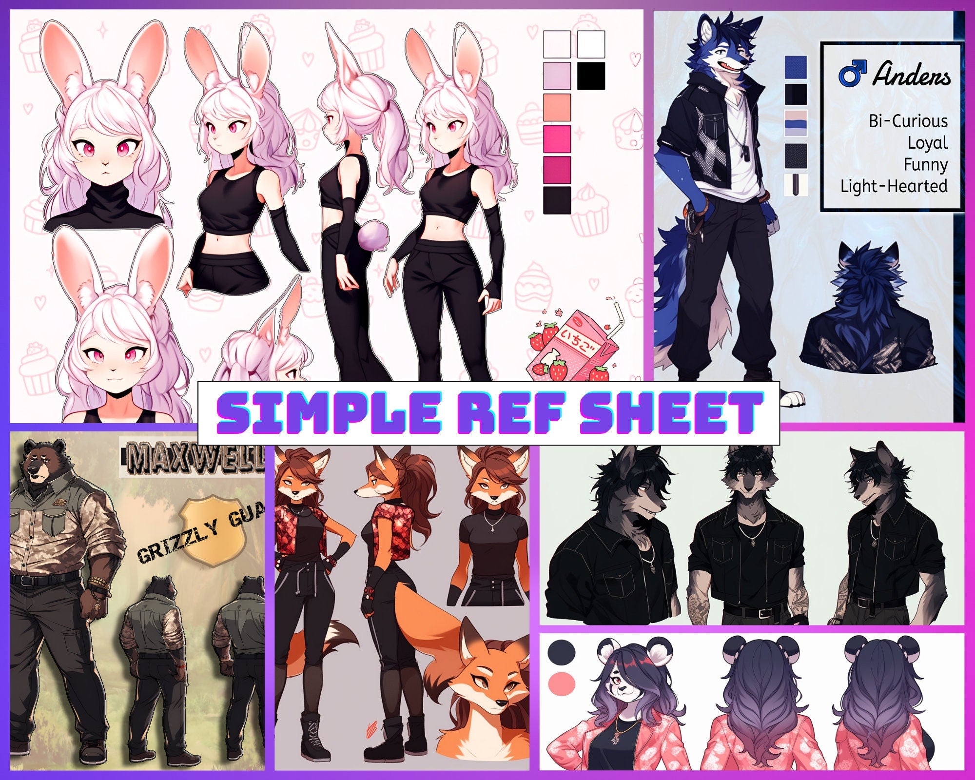 Furry Commission Sheet | Furry art ref sheet commission – YFMFV