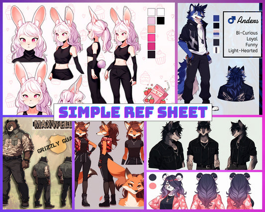Standard Furry Character Reference Sheets: Fursona Reference Sheet Commissions, Anthro Reference Sheet Furry Commissions - Read Description My Store