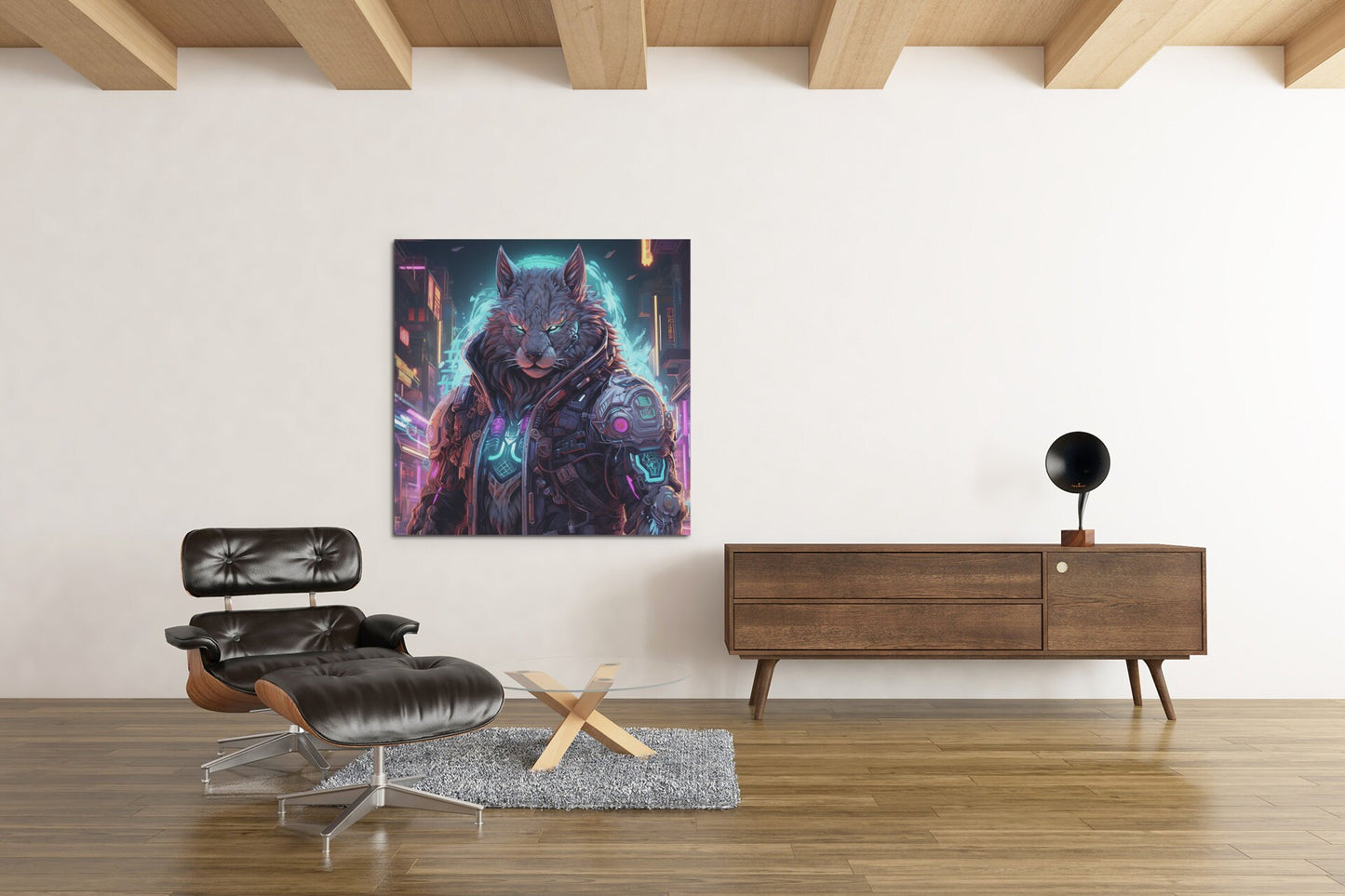 Cyberpunk Neon Furry Art: Cyberpunk Fursona Wall Art Home Decor Furry Lover Homewarming Gift "Nix City Runner #3" Anthropomorphic Canine My Store