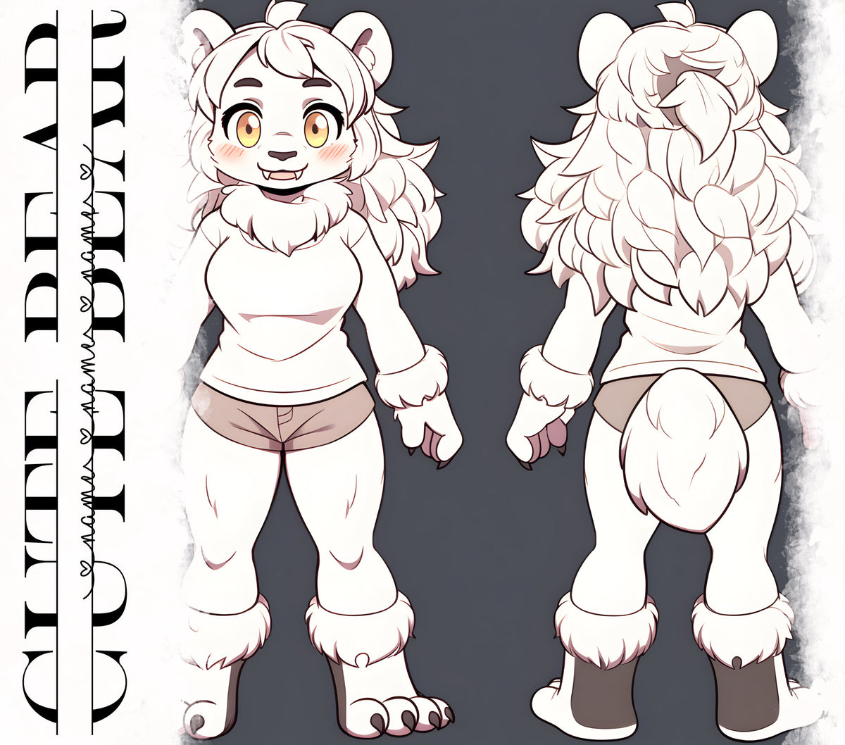 Feral Chubby Bear Base Cute Furry: Petite Bear Fursona Furry Base Adop ...