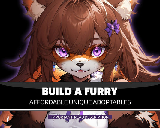 Fursona Adopt Build a Furry: Affordable Character Ref Sheet Commission, Furry Art Detailed Avatar, Customized and Personalized Feral Fursona My Store