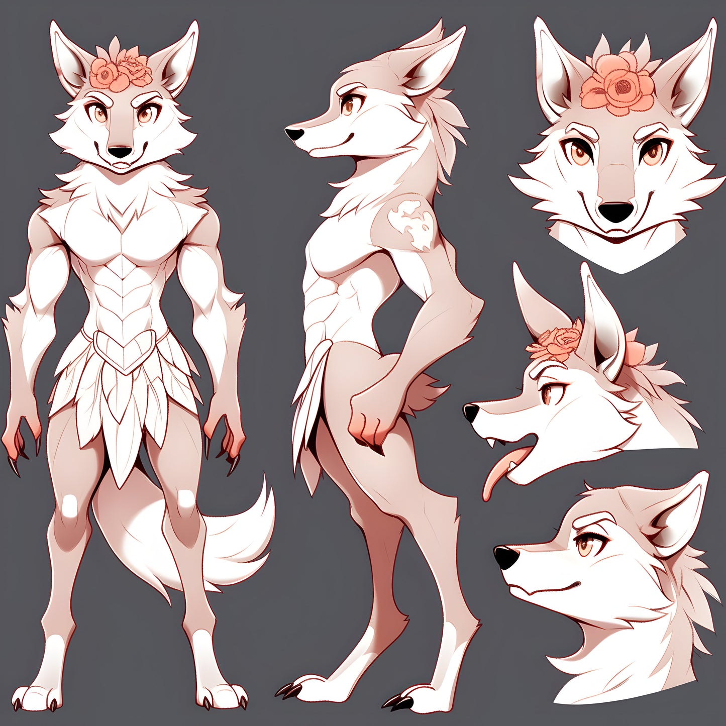 Feral Fox Base Canine Furry: Tribal Fox Fursona Furry Base Adopt White Color Coded Transparent PNG Template Coloring Book Line Art My Store