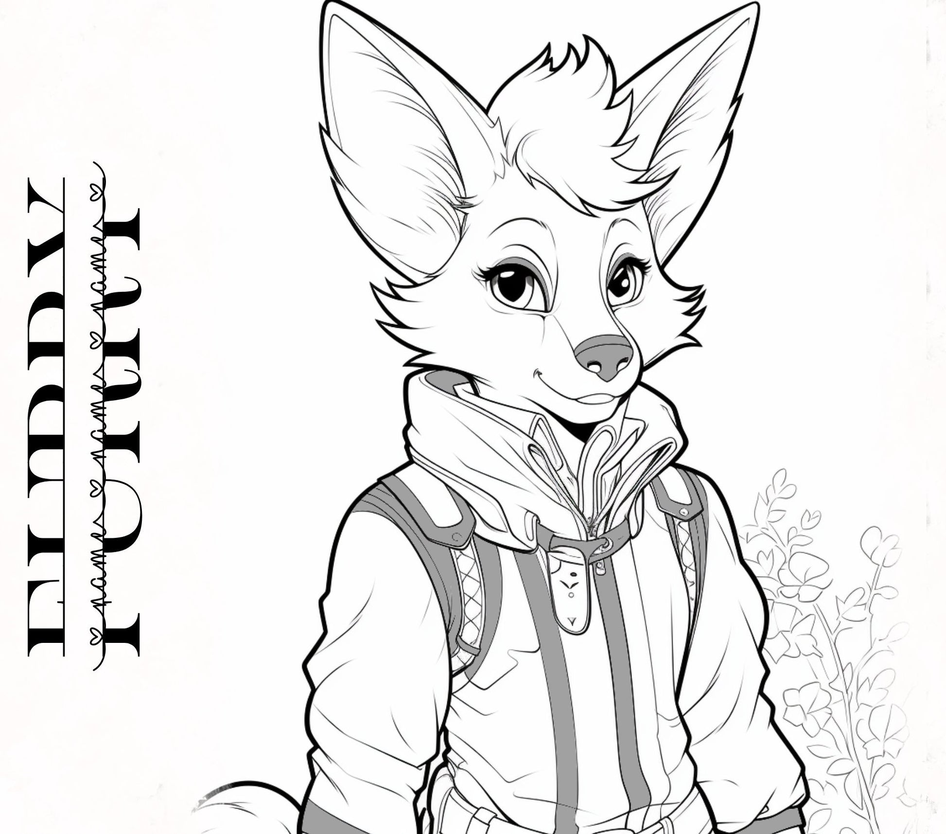 Fennec Furry Base Cute Furry Marsupial Template: Fennec Fursona Furry Base Adopt White Color Coded Transparent PNG Template Coloring Book My Store