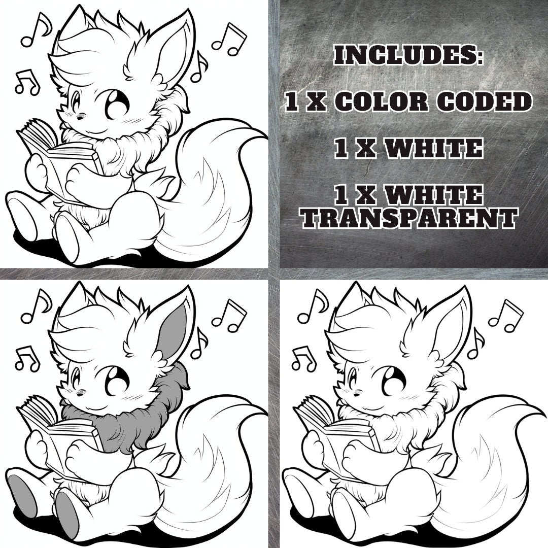 Chibi Furry Base Cute Furry Chibi Fursona Template Fursona Furry Base Adopt White Color Coded PNG Transparent Template Coloring Book My Store