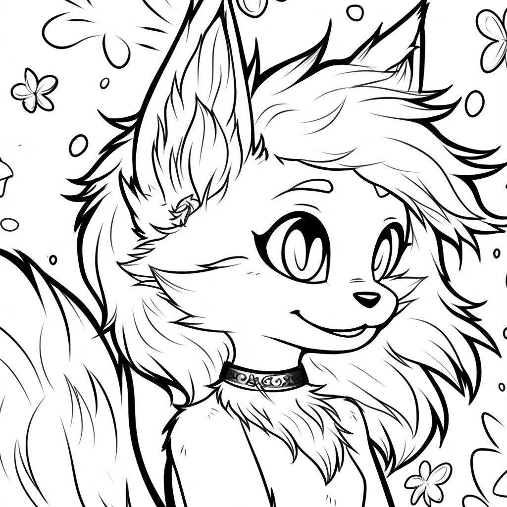 Feminine Cute Furry Base Cute Furry Girly Fursona Template Fursona Furry Base Adopt White Color Coded PNG Transparent Template Coloring Book My Store