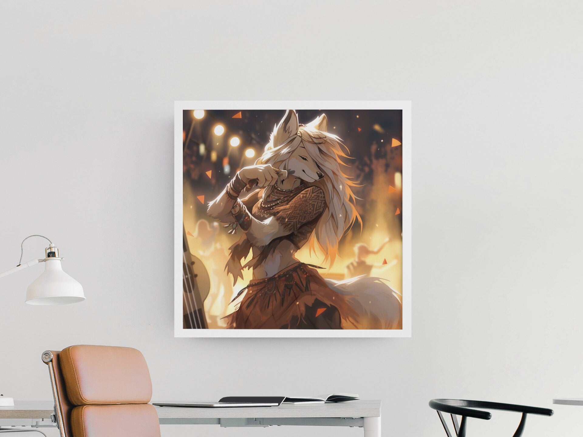 Furry Art Print: Fursona Dancing Print Furry Art Piece Anthro Home Decor Furry Wall Art Decor Colorful Fursona Dance Music Homewarming Gift My Store