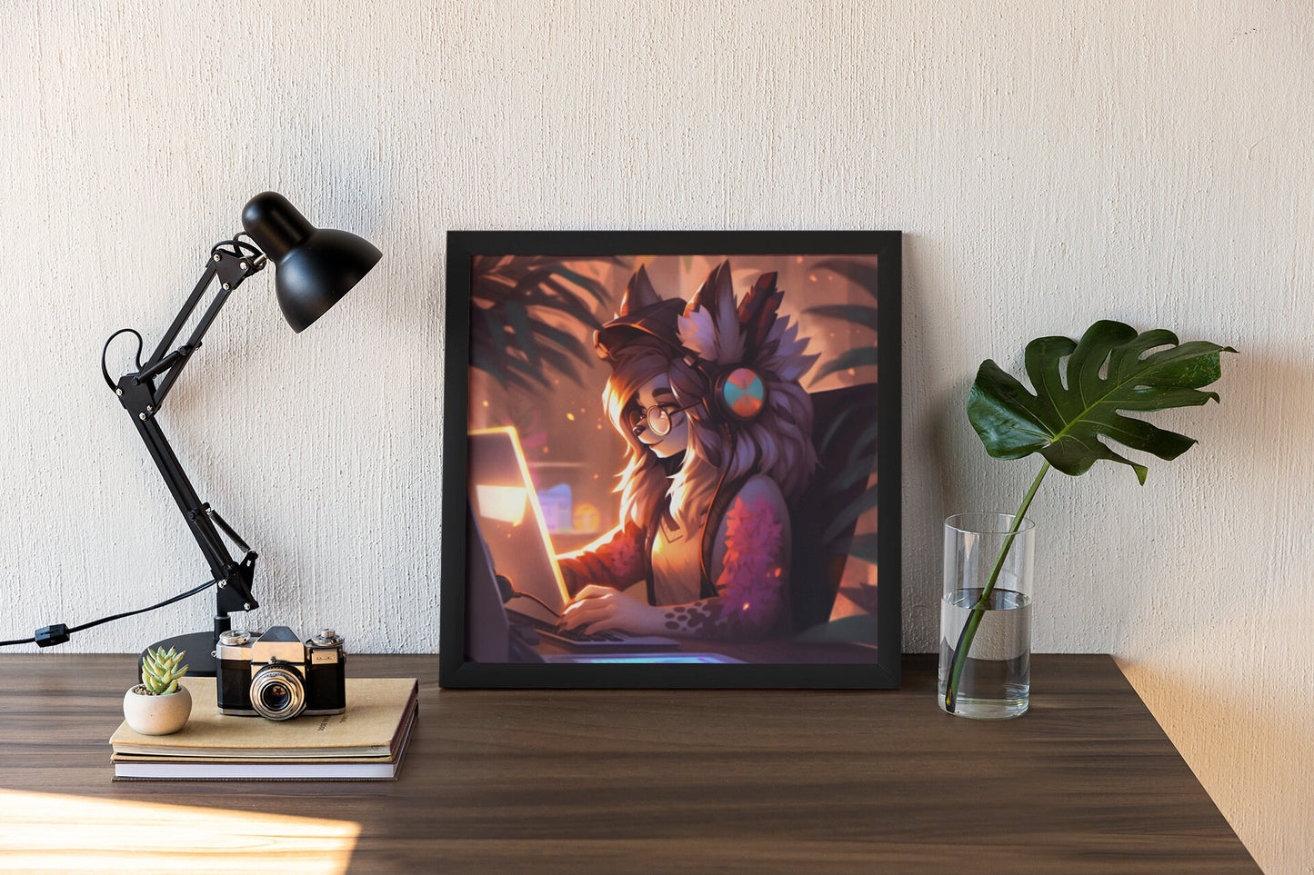 Furry Art Print: Fursona Laptop Print Furry Art Piece Anthro Home Decor Furry Wall Art Decor Laptop Fursona Study Office Homewarming Gift My Store