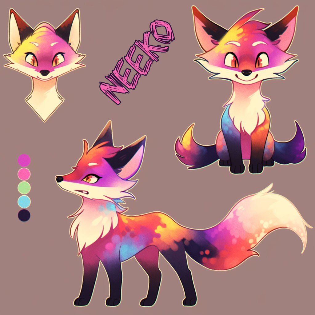 Custom Original Character Design Furry Feral Adopt Feral Commission Character Reference Sheet Feral Ref Sheet Commissions Open All Species My Store