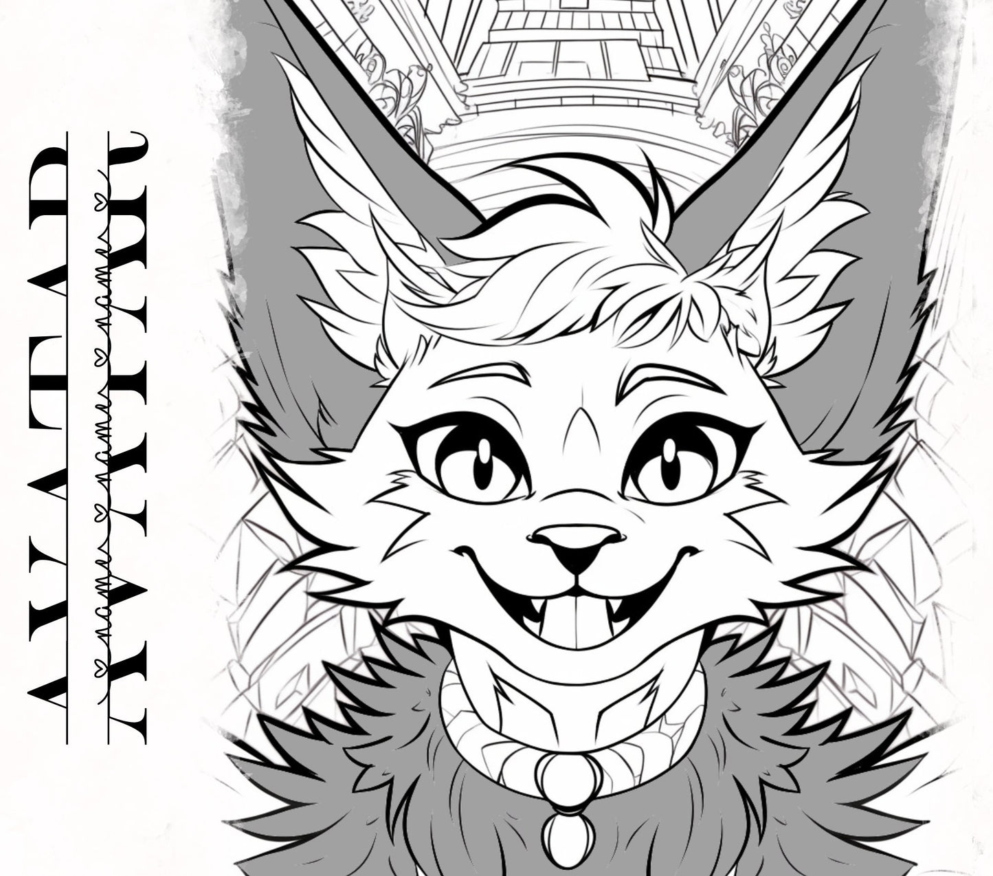 Feline Furry Base Cute Furry Feline Fursona Template Fennec Cat Lynx Fursona Furry Base Adopt White Color Coded PNG Template Coloring Book My Store