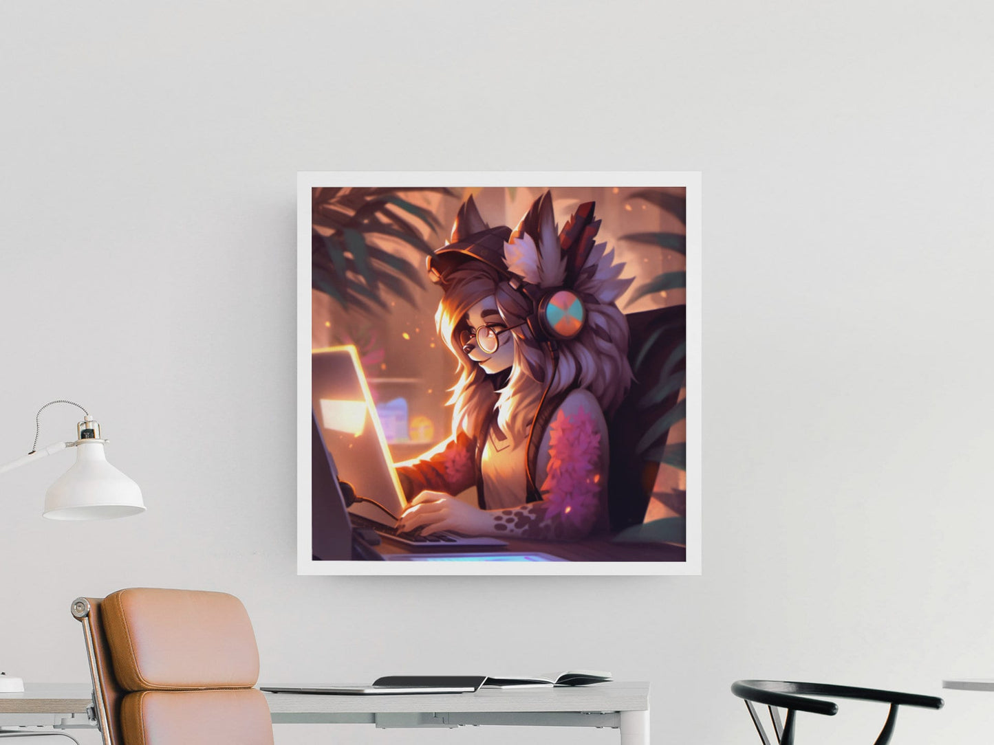 Furry Art Print: Fursona Laptop Print Furry Art Piece Anthro Home Decor Furry Wall Art Decor Laptop Fursona Study Office Homewarming Gift My Store