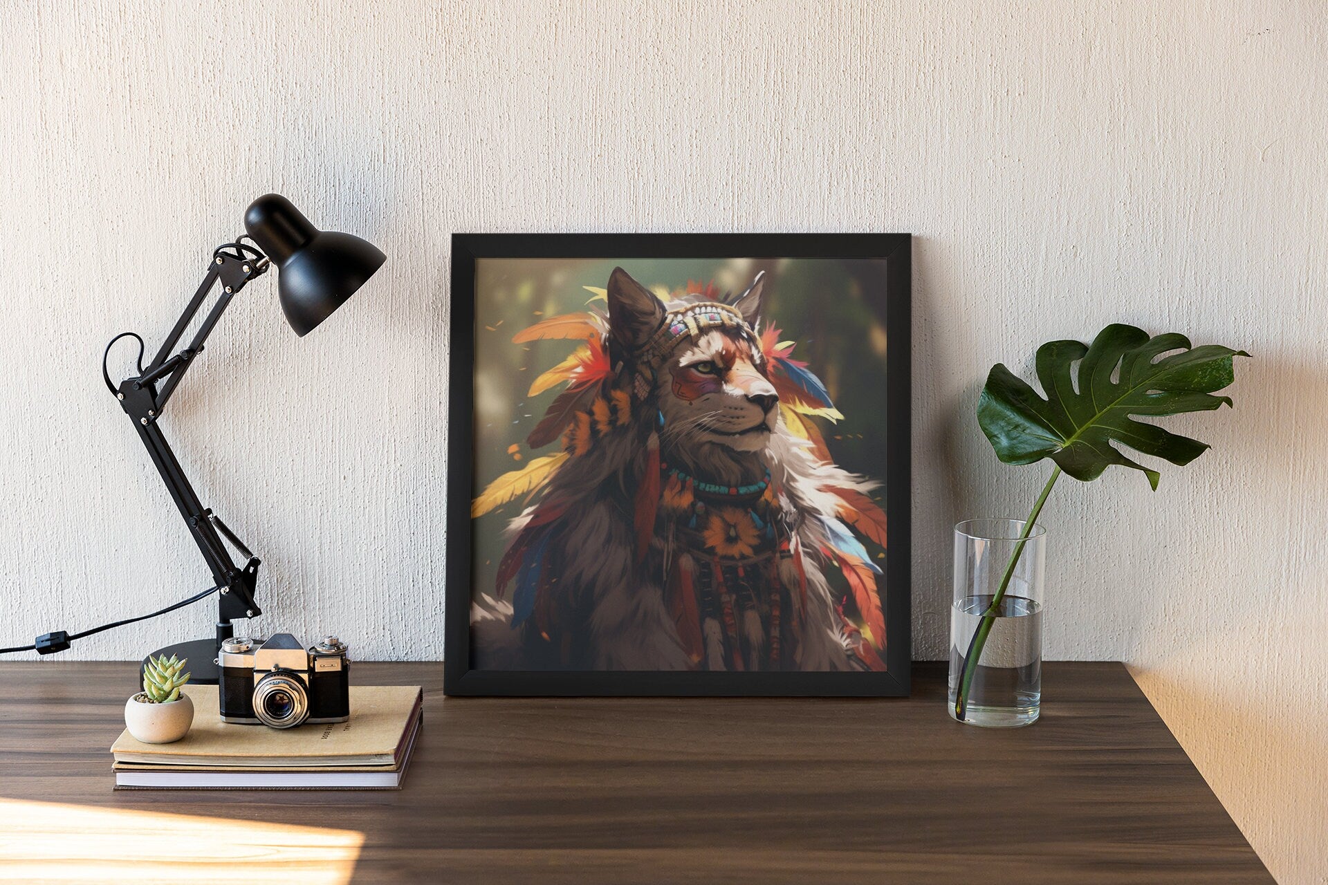 Boho Furry Art Print: Boho Fursona Native Puma Print Furry Art Piece Anthro Home Decor Furry Wall Art Decor Boho Tribal Homewarming Gift My Store