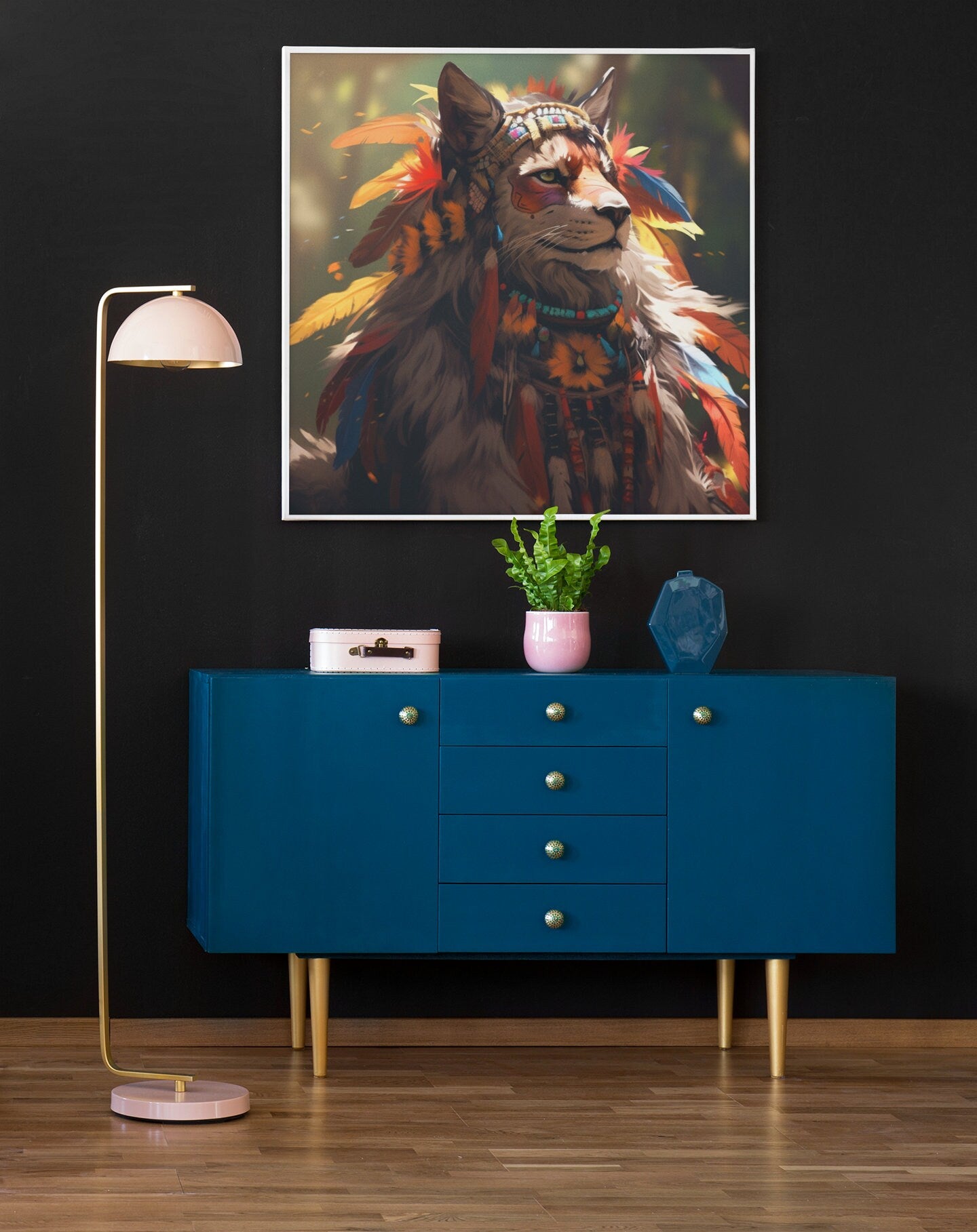 Boho Furry Art Print: Boho Fursona Native Puma Print Furry Art Piece Anthro Home Decor Furry Wall Art Decor Boho Tribal Homewarming Gift My Store