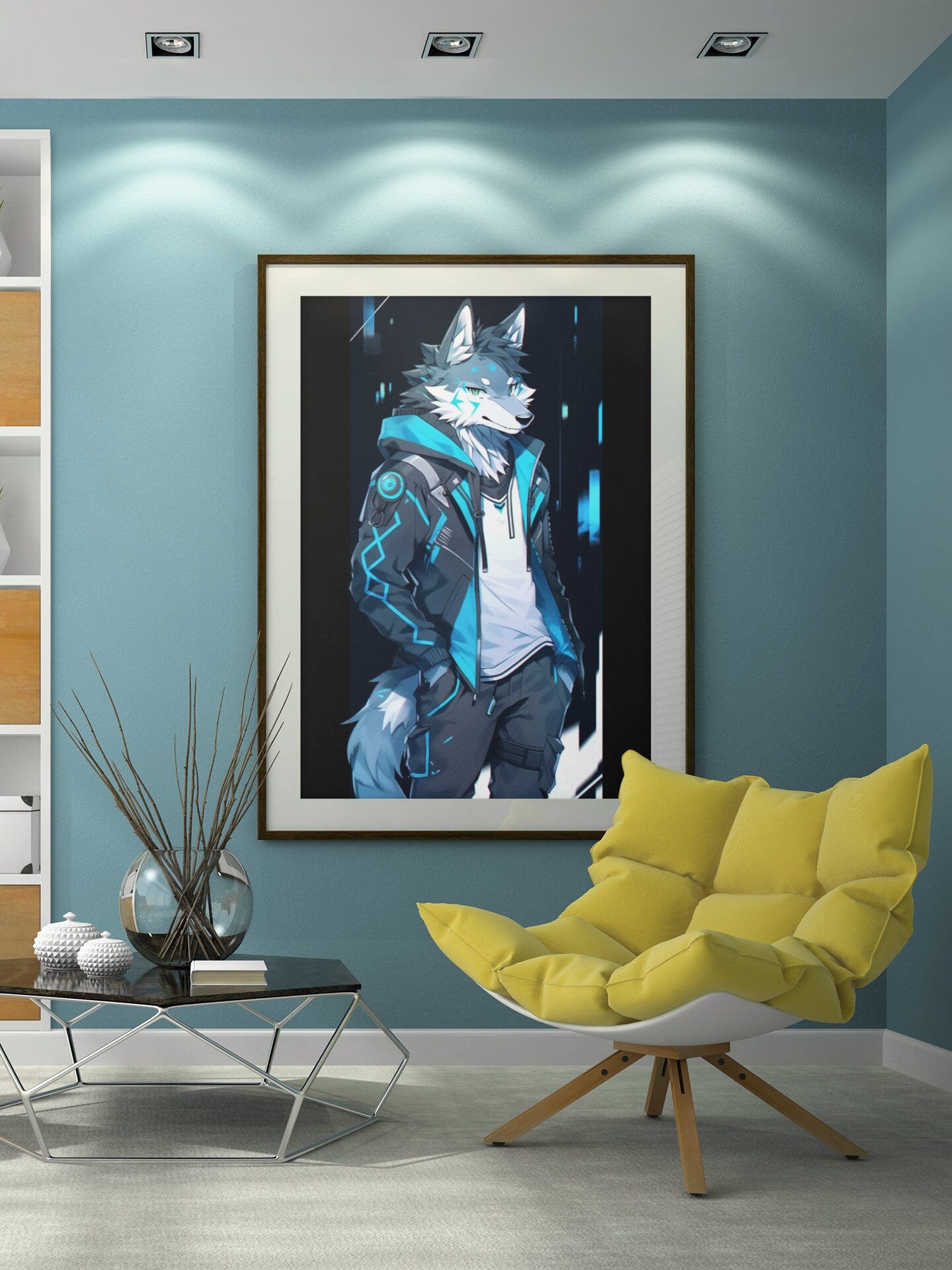 ZEUS Wall Art Digital Print: Fursona Zeus Print Furry Art Piece Anthro Home Decor Furry Wall Art Decor Wolf Fursona SciFi Homewarming Gift My Store