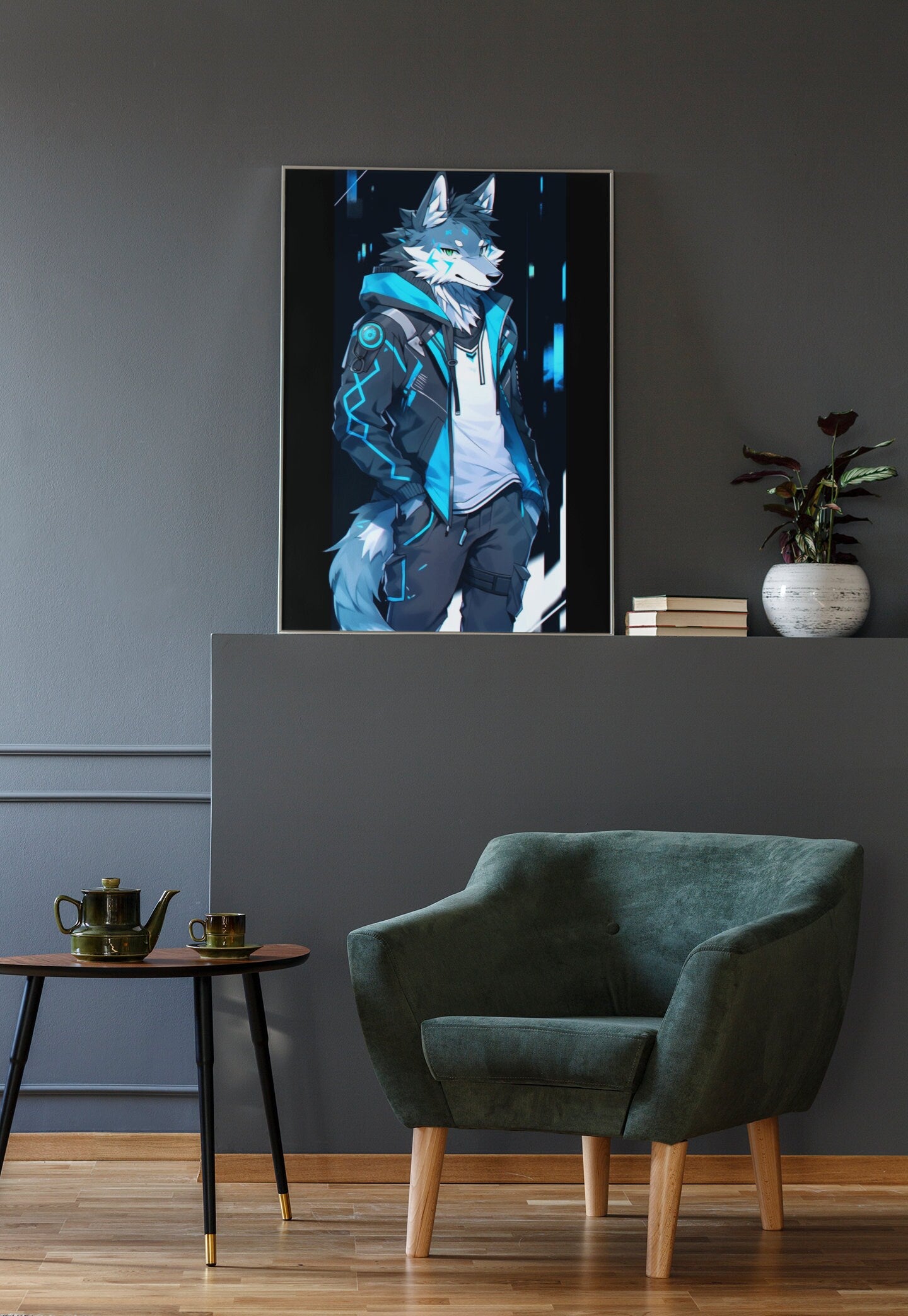 ZEUS Wall Art Digital Print: Fursona Zeus Print Furry Art Piece Anthro Home Decor Furry Wall Art Decor Wolf Fursona SciFi Homewarming Gift My Store