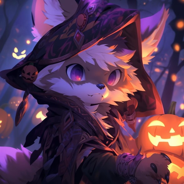 Halloween Furry Avatar | High Quality Fursona Headshot Halloween Commission | Original Character Art for Halloween My Store