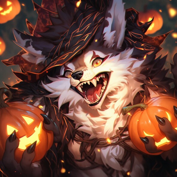 Halloween Furry Avatar | High Quality Fursona Headshot Halloween Commission | Original Character Art for Halloween My Store