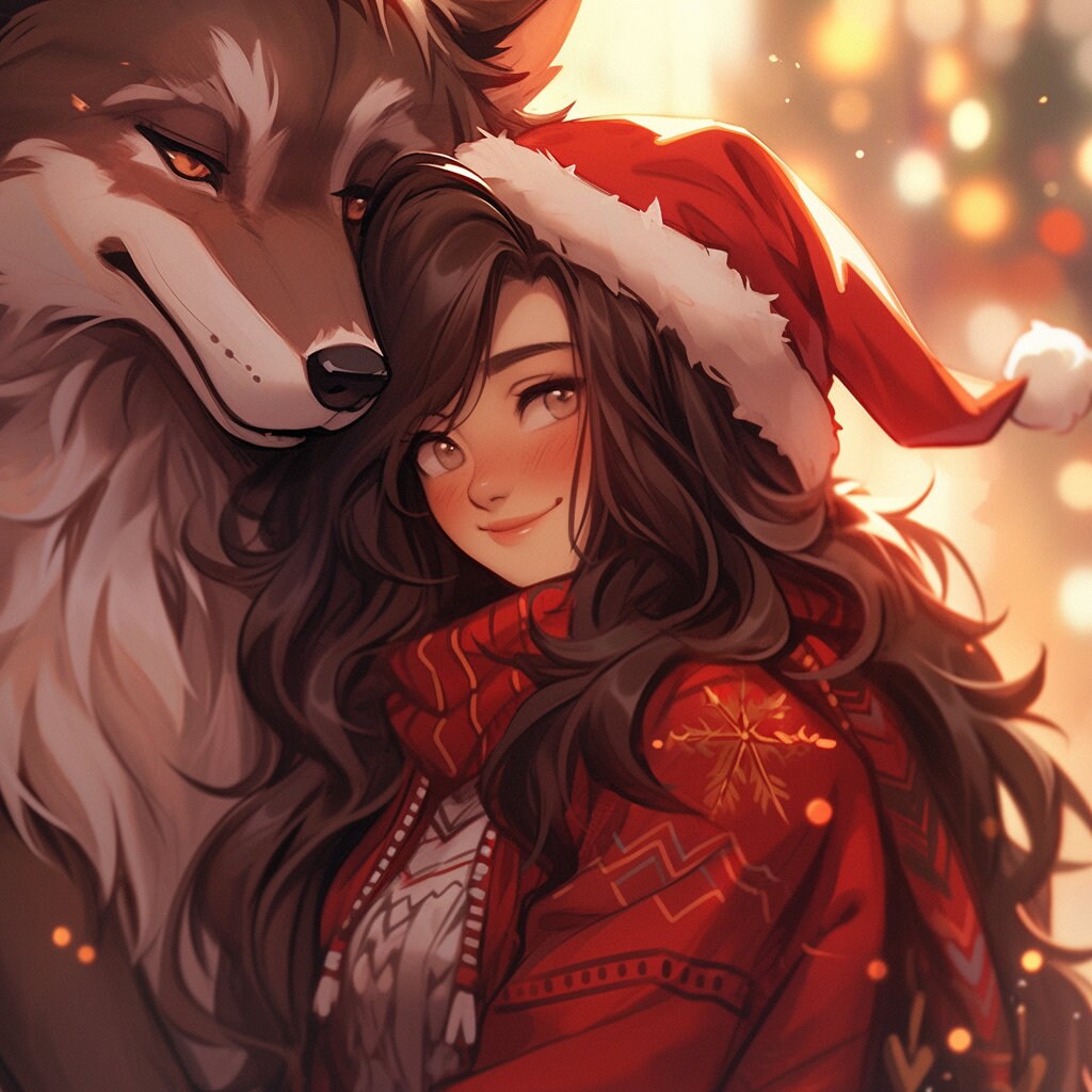 Christmas Furry Couple Commission | XMAS Digital Painting | Masterpiece Couple Fursona Commission | Christmas Gift for Furry Lovers Fursona My Store