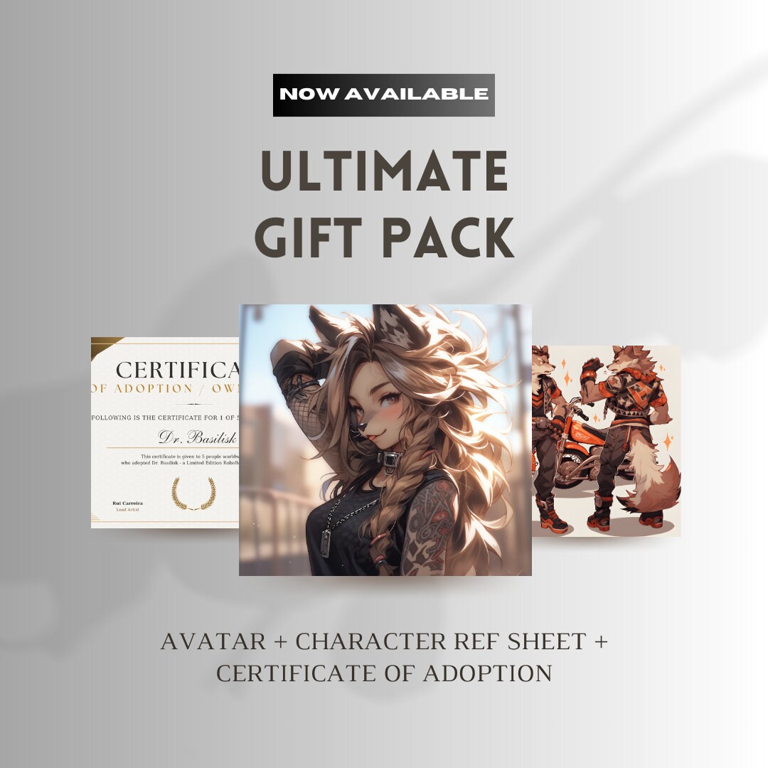 ULTIMATE Furry GIFT Pack: Fursona Gift Pack | Detailed Avatar, Reference Sheet, AND Certificate of Adoption | Fursona Gift Pack My Store